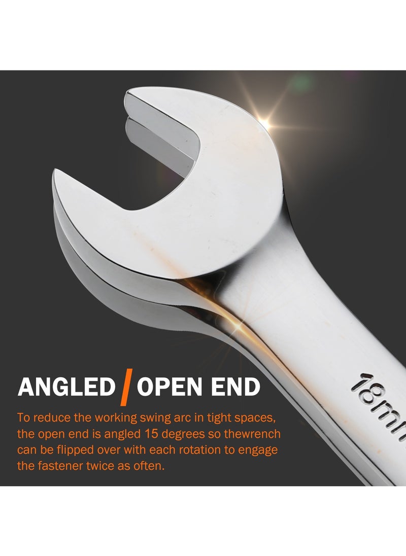 KSEIBI Combination Spanner Wrench Metric 8mm - Open and Box End Spanner Wrench | Industrial Grade Spanner Made with Durable Chrome Vanadium Steel | Perfect for Home, Bike, Car Repairs, Silver.  - Image 3