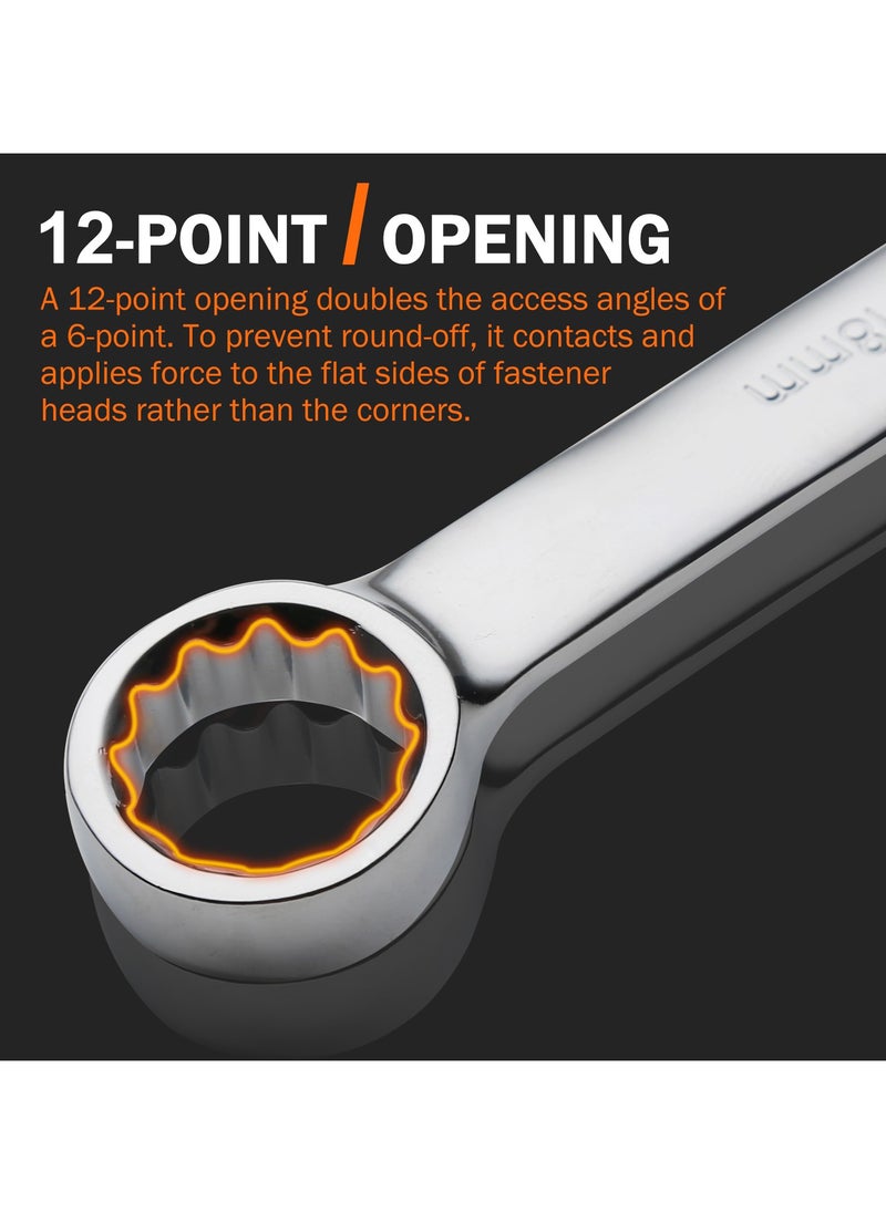 KSEIBI Combination Spanner Wrench Metric 8mm - Open and Box End Spanner Wrench | Industrial Grade Spanner Made with Durable Chrome Vanadium Steel | Perfect for Home, Bike, Car Repairs, Silver.  - Image 4