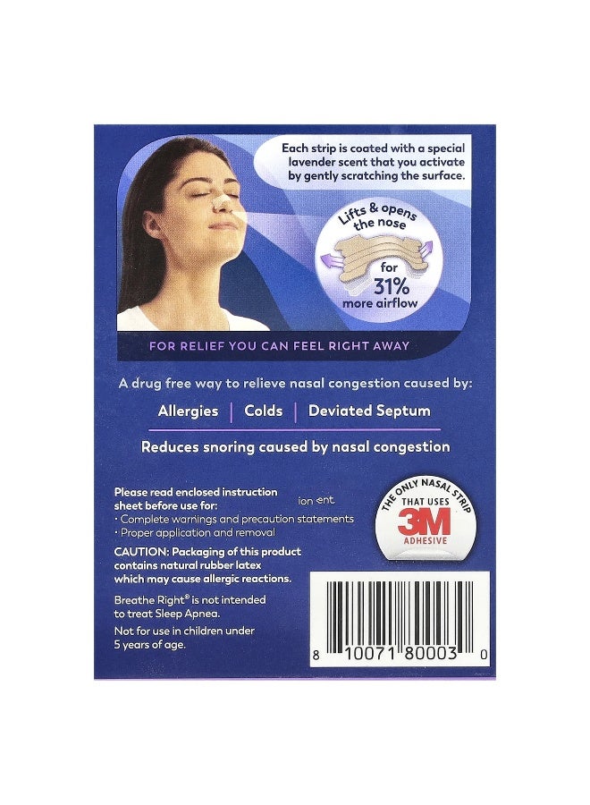 Breathe Right شرائط الأنف بريث رايت، لافندر، 26 شريط بني - Image 2