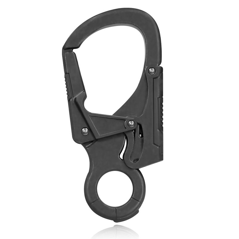 Ahiller Muscular Carabiner Hookï¼Œ3.1" Alloy Thick Keychain Clip for Man, Outdoor Camping, Hiking Accessories, Key Ring(W-Carabiner Clip-Gunmetal-1PCS) - Image 1