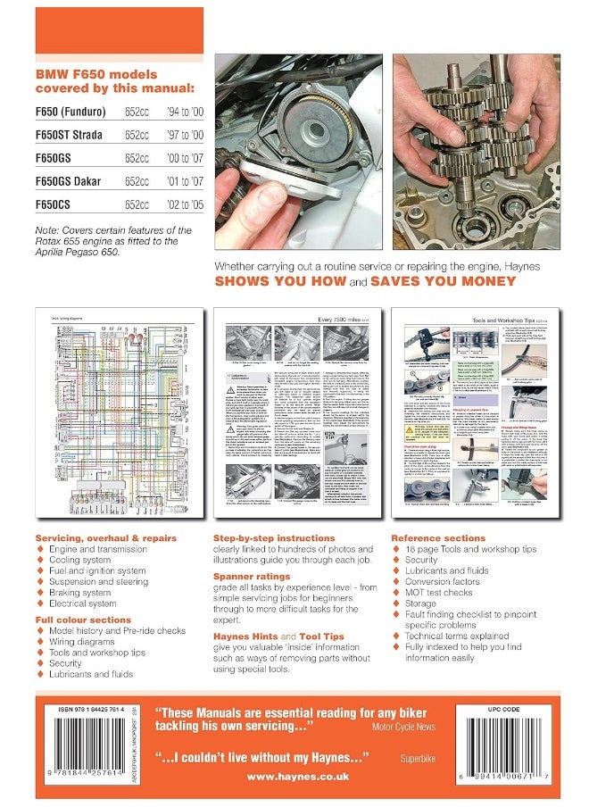 BMW F650 Singles (94 - 07) Haynes Repair Manual  - Image 3