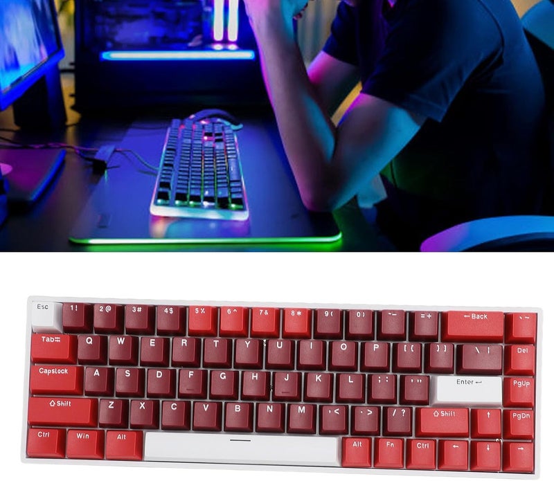 Naroote 60 Keys RGB Mechanical Keyboard, 3 Mode Connection Wireless 2.4G Bluetooth 5.0 Type C Wired Compact Gaming Keyboard with Blue Switch, for 10 iOS HarmonyOS, Ideal for - Image 2