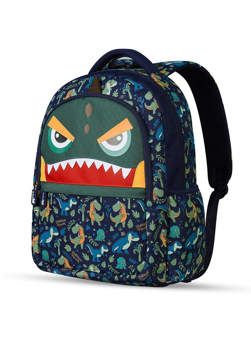 Nohoo Kids 16 Inch School Bag With Lunch Bag, Handbag And Pencil Case (Set Of 4) Dino - Green - Image 2