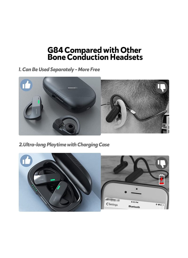 Dacom - Bone Conduction Waterproof Sports Earphone Wireless TWS Earbuds Bluetooth Headphones Stereo with Mic - black - Image 1