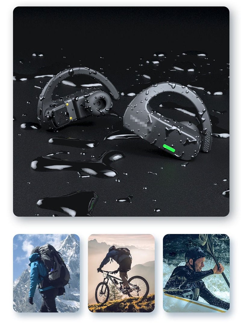 Dacom - Bone Conduction Waterproof Sports Earphone Wireless TWS Earbuds Bluetooth Headphones Stereo with Mic - black - Image 1