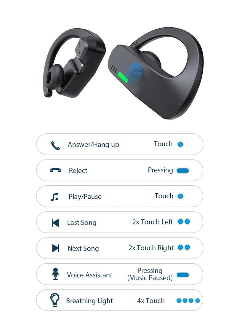 Dacom - Bone Conduction Waterproof Sports Earphone Wireless TWS Earbuds Bluetooth Headphones Stereo with Mic - black - Image 1