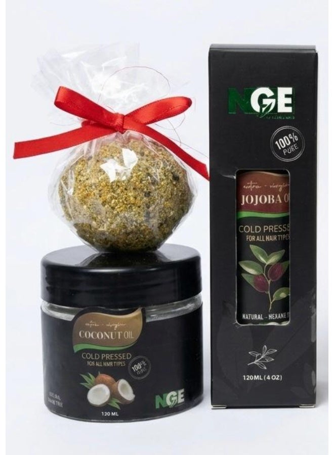 مجموعه من المنتجات الطبيعيه ( زيت الجوجوبا،زيت جوز الهند و صابونه عشبيه طبيعيه ) - Image 2