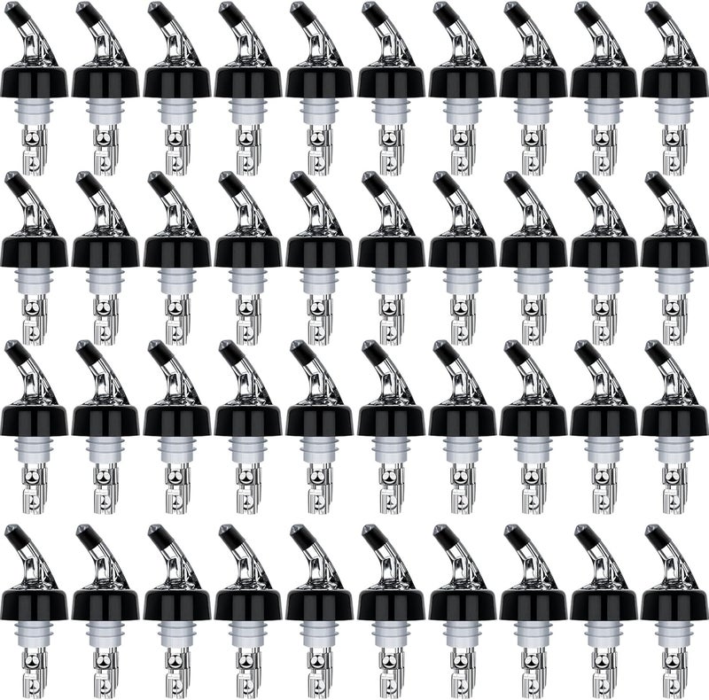 LINALL Liquor Bottle Pourers Set of 40 Pourer Pour Spouts 1 oz Measured Measuring Liquor Pourers Shot Dispenser Bartender Automatic Wine Pourer for Alcohol Tequila Cocktail Whiskey Rum Drink Home bar - Image 1