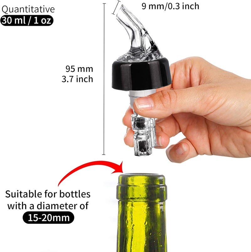 LINALL Liquor Bottle Pourers Set of 40 Pourer Pour Spouts 1 oz Measured Measuring Liquor Pourers Shot Dispenser Bartender Automatic Wine Pourer for Alcohol Tequila Cocktail Whiskey Rum Drink Home bar - Image 2