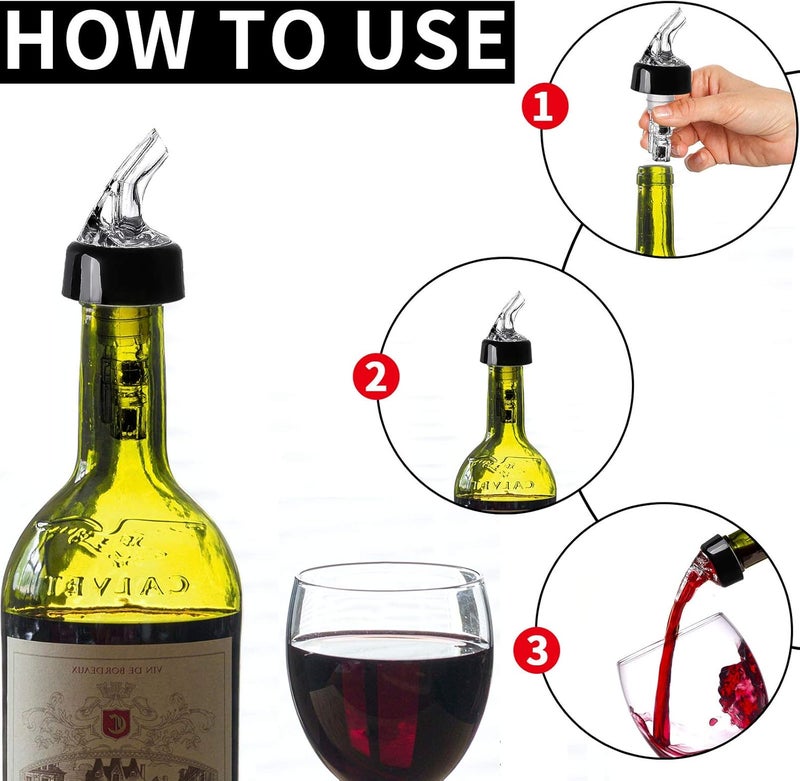 LINALL Liquor Bottle Pourers Set of 40 Pourer Pour Spouts 1 oz Measured Measuring Liquor Pourers Shot Dispenser Bartender Automatic Wine Pourer for Alcohol Tequila Cocktail Whiskey Rum Drink Home bar - Image 4