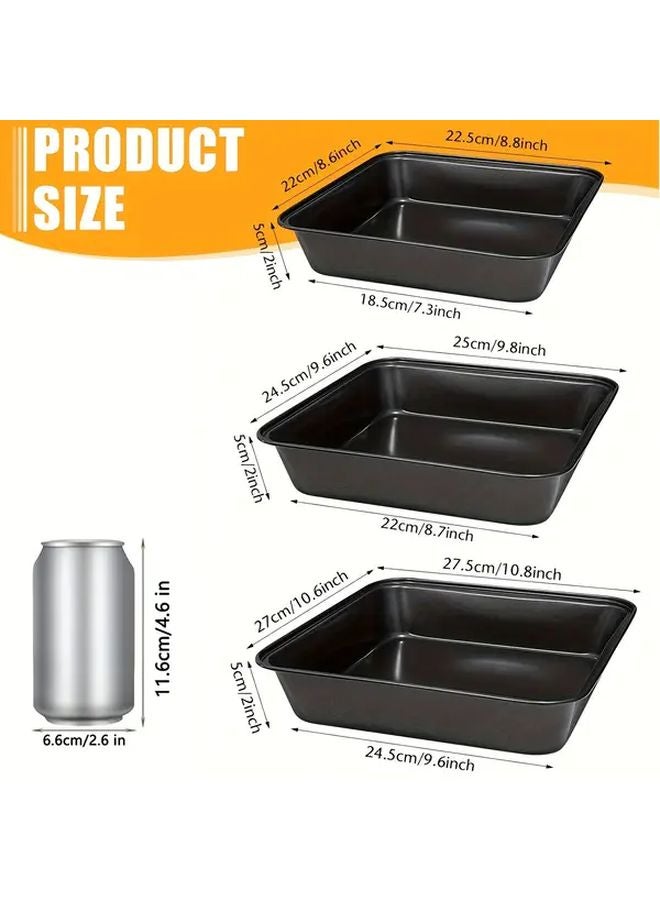 Small Square Cake Baking Pan Non Stick Wide Handle Multi Purpose Oven Tray - Image 3