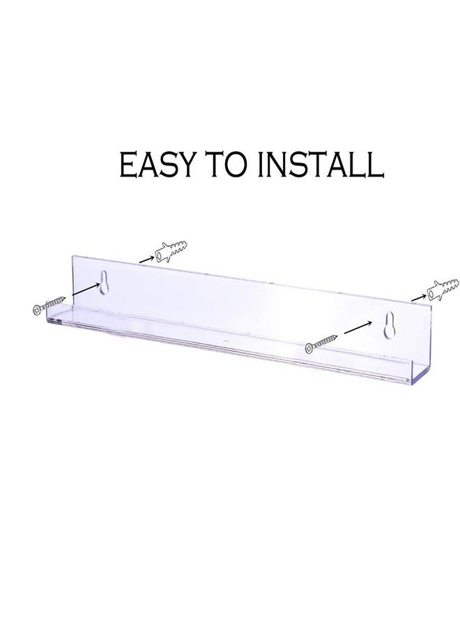 Sooyee 8 Pack 15 Inch Acrylic Invisible Kids Floating Bookshelf for Kids Room,Modern Picture Ledge Display Toy Storage Wall Shelf,Clear (8 Pack) - Image 3