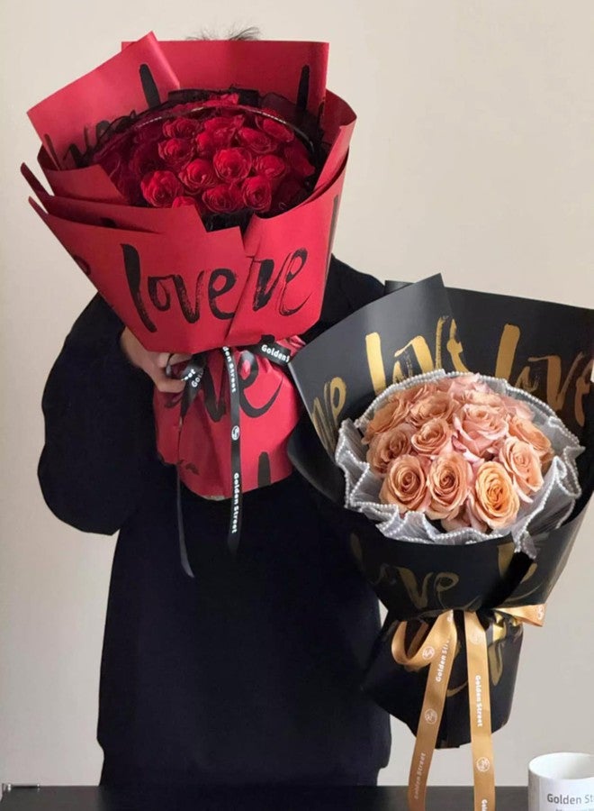 FWSA WRAPS ورق تغليف هدايا أصفر بنقشة زهور "LOVE" من FWSA WRAPS، مناسب لأعياد الميلاد، وحفلات الزفاف، والذكرى السنوية، وعيد الميلاد، وحفلات استقبال المولود الجديد، 20 قطعة - Image 5