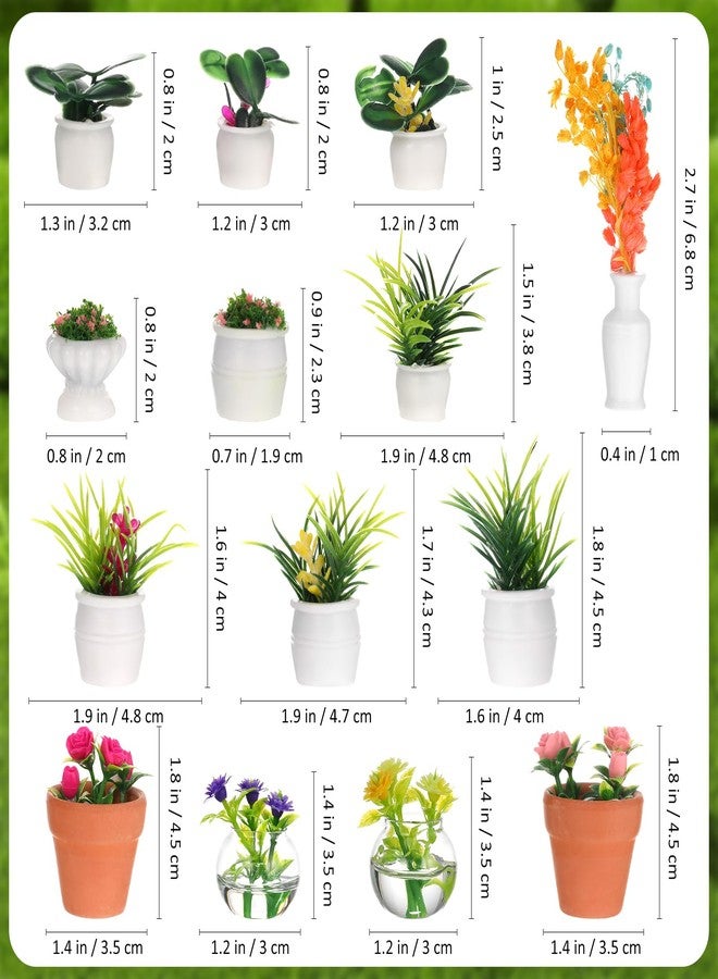 IMIKEYA Miniature Dollhouse Plant Flowers: 15pcs Mini Dollhouse Potted Plants Artificial Tiny Plants Fake Greenery Ornament Potted Plant Flower Model Micro Landscape Dollhouse Furniture Decor - Image 4