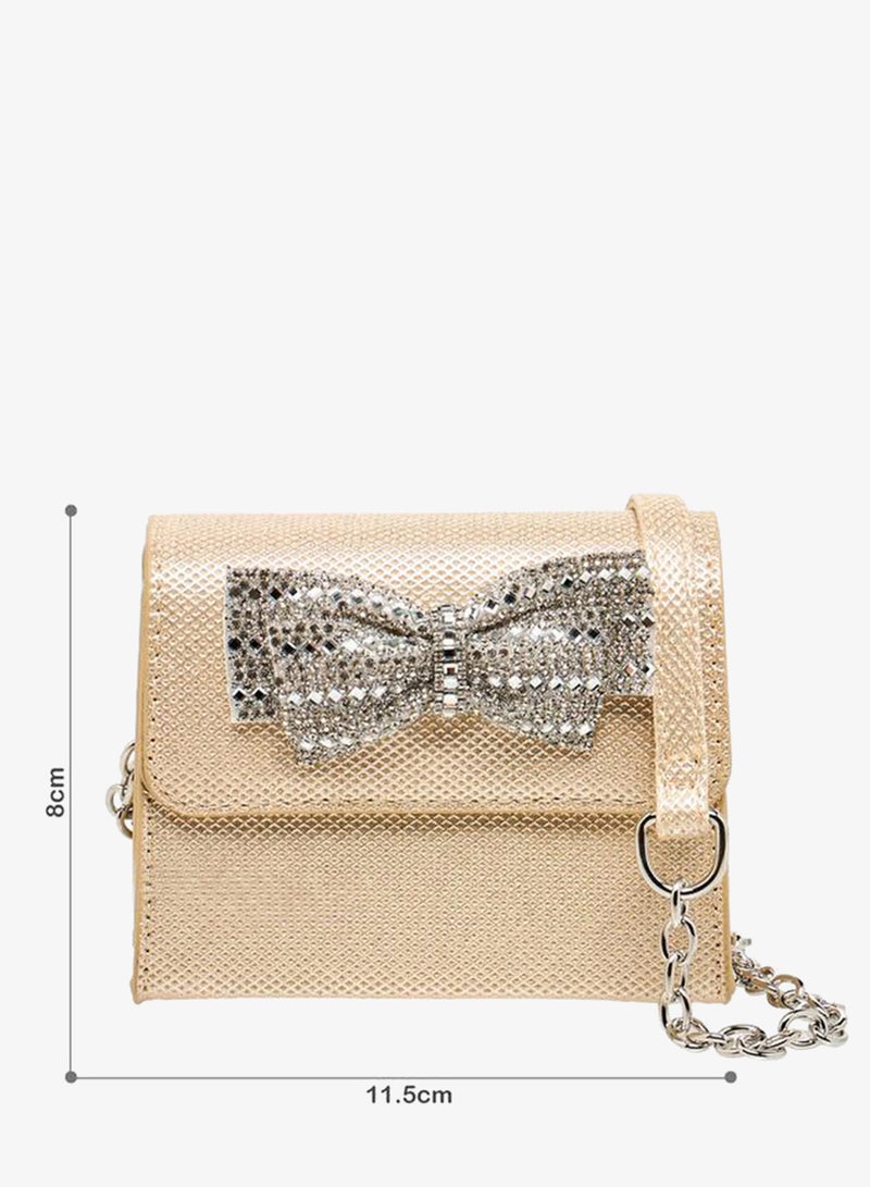 Flora Bella By Shoexpress Embellished Bow Crossbody Bag with Chain Strap - Image 2