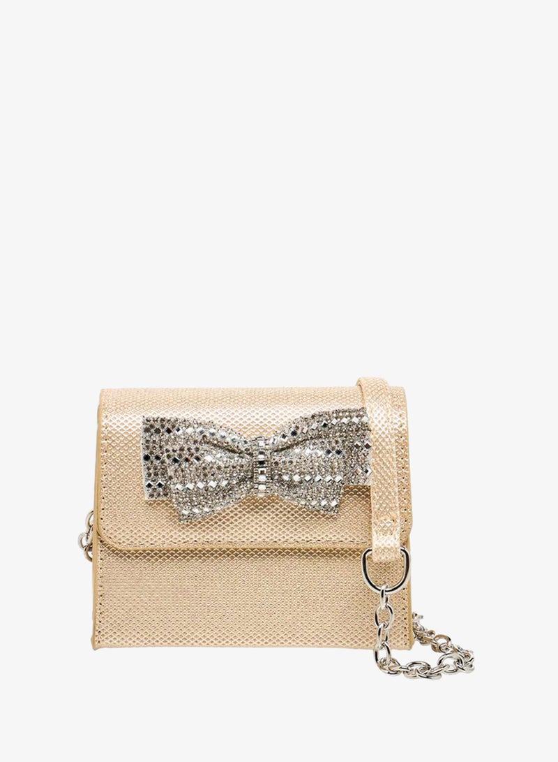 Flora Bella By Shoexpress Embellished Bow Crossbody Bag with Chain Strap - Image 1