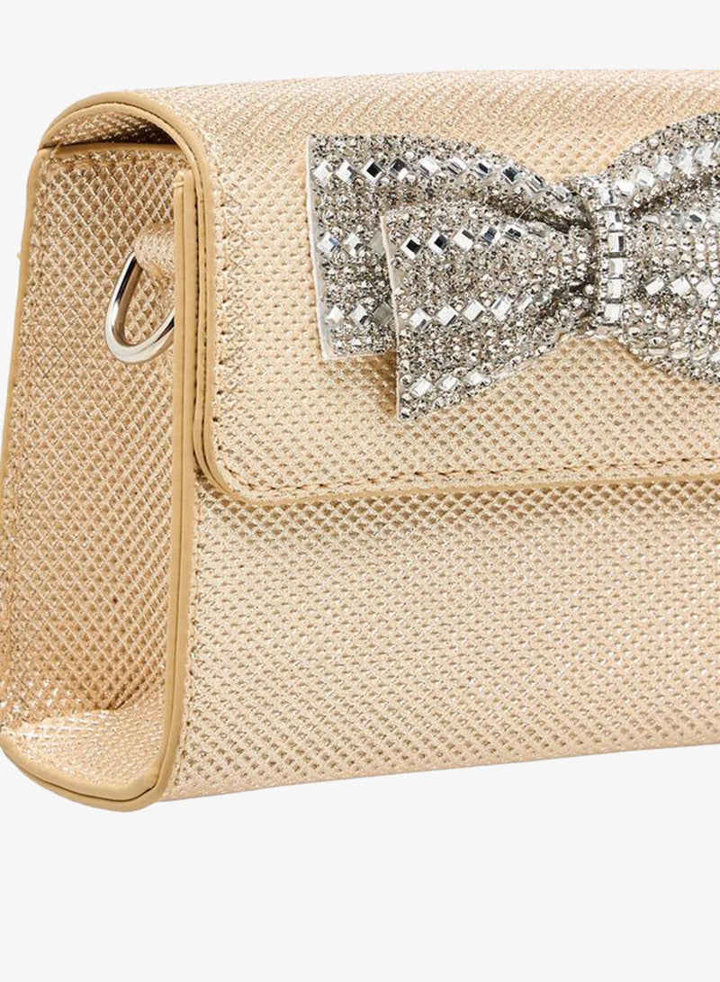 Flora Bella By Shoexpress Embellished Bow Crossbody Bag with Chain Strap - Image 5