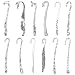 SUNNYCLUE 12Pcs 12 Styles Hook Bookmarks Findings Metal Bookmark Hairpin Stripe Hook Vintage Bookmark Clip for Crafting Jewelry Making Charms Christmas Gifts Ideas DIY Findings Accessories Silver - Image 2