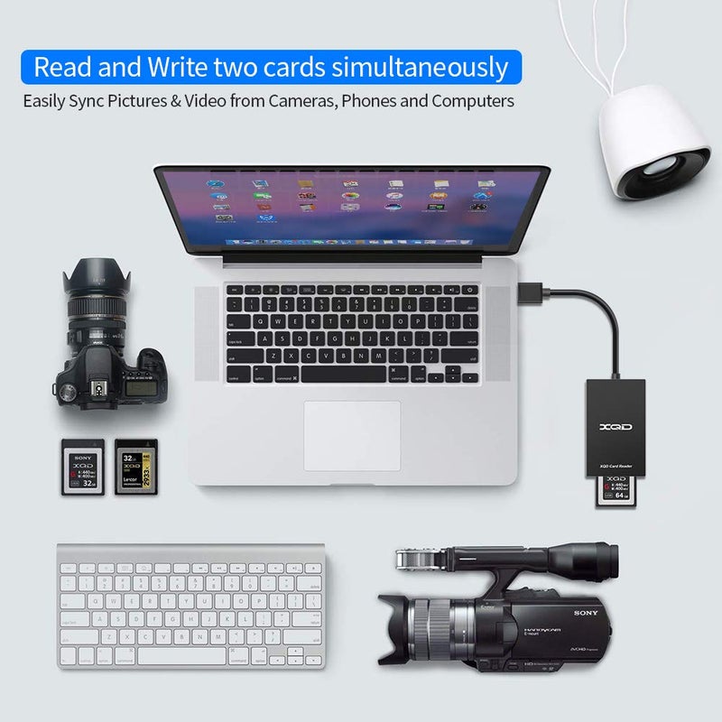 Rocketek XQD Card Reader USB 3.0 XQD SD Card Reader Sony XQD Reader 2 in 1 Memory Card Reader 5Gpbs Super Speed for Sony G/M Series, Lexar 2933x/1400x USB Mark XQD Card, SD/SDHC/SDXC Card for Windows/Mac - Image 3
