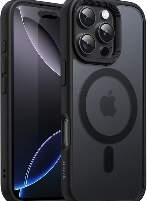 Magnetic Case for iPhone 16 Pro Max [Shockproof & Slim] Matte Hard Back Cover with high-Grade Protection | Black