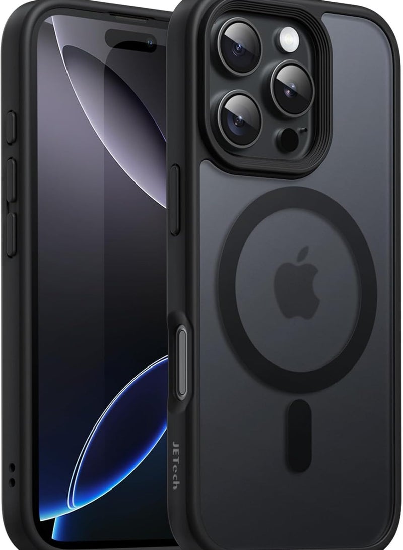 Magnetic Case for iPhone 16 Pro Max [Shockproof & Slim] Matte Hard Back Cover with high-Grade Protection | Black