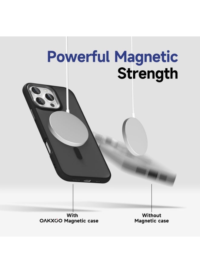 ACLIX Magnetic Case for iPhone 16 Pro Max [Shockproof & Slim] Matte Hard Back Cover with high-Grade Protection | Black - Image 4