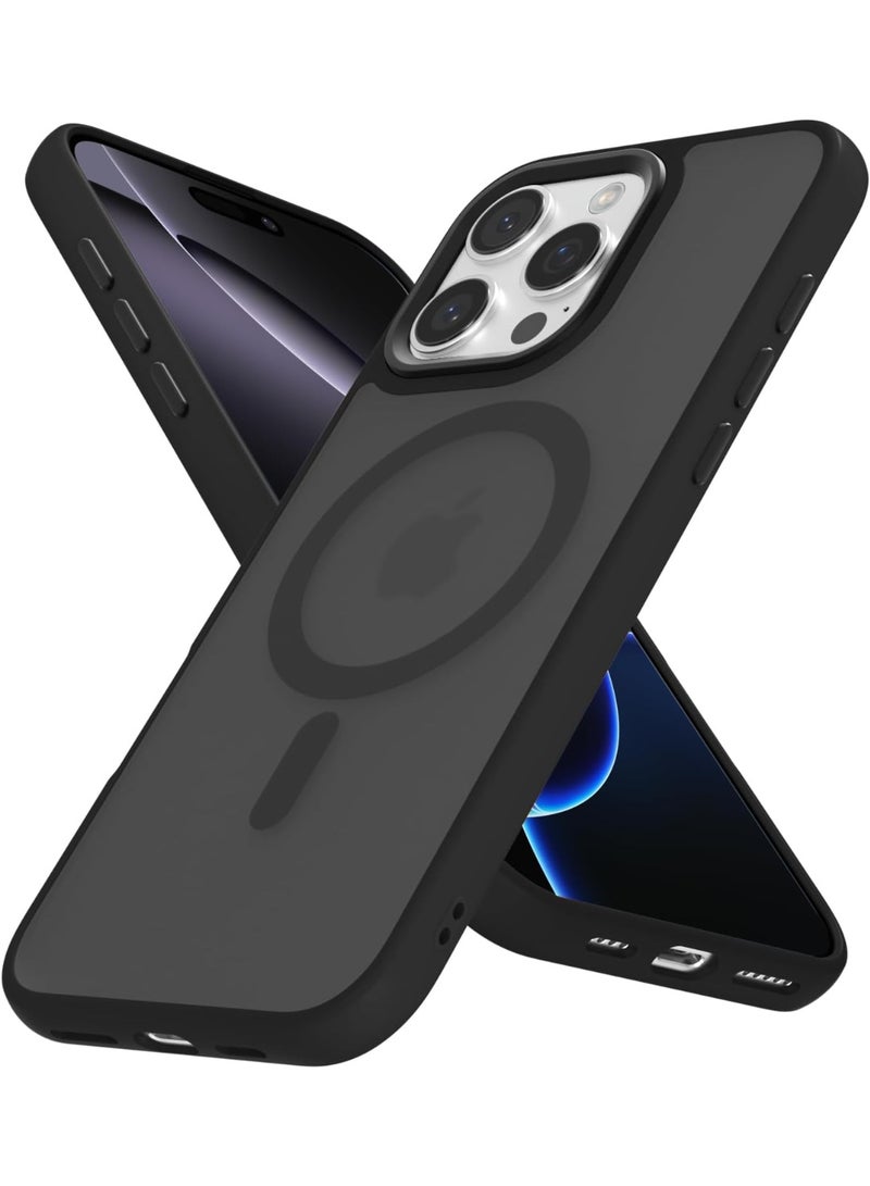 ACLIX Magnetic Case for iPhone 16 Pro Max [Shockproof & Slim] Matte Hard Back Cover with high-Grade Protection | Black - Image 1