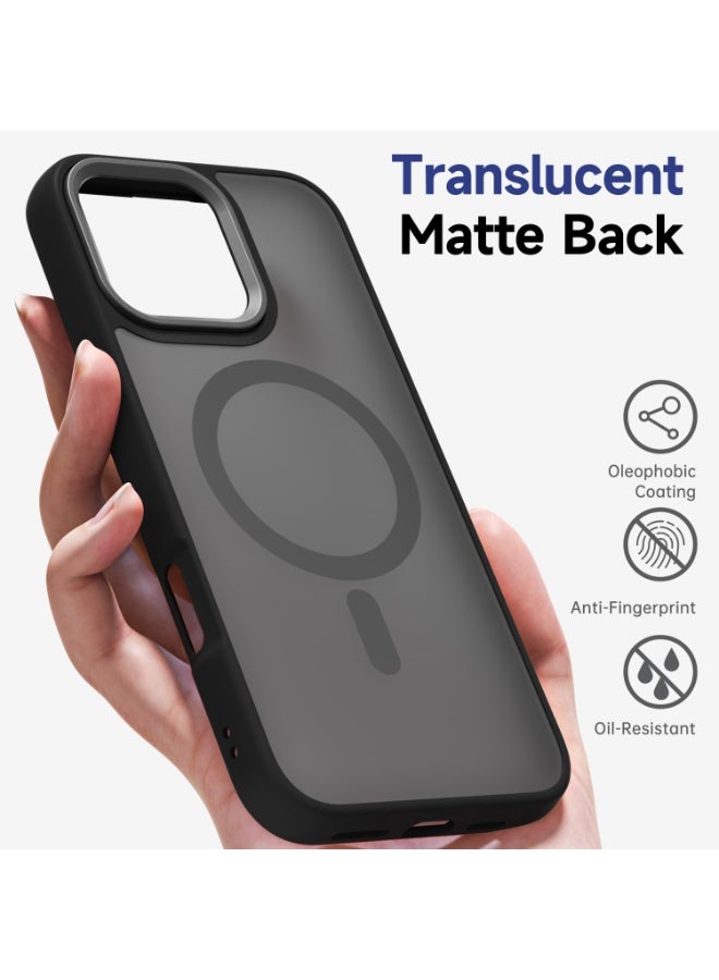 ACLIX Magnetic Case for iPhone 16 Pro Max [Shockproof & Slim] Matte Hard Back Cover with high-Grade Protection | Black - Image 2
