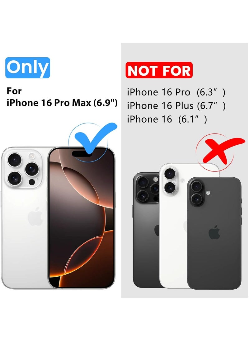 Denx - Magsafe iPhone 16 Pro Max Case,  Grade Drop Tested Shockproof Matte Translucent Hard Back Slim Case Cover, Black Magnetic Circle (Black) - Image 1
