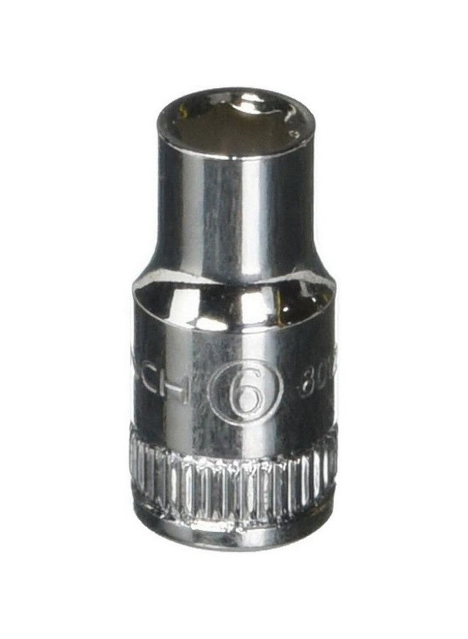 GearWrench 6-Point Standard Metric Socket Silver 1/4 Inch x 6 mm 80128