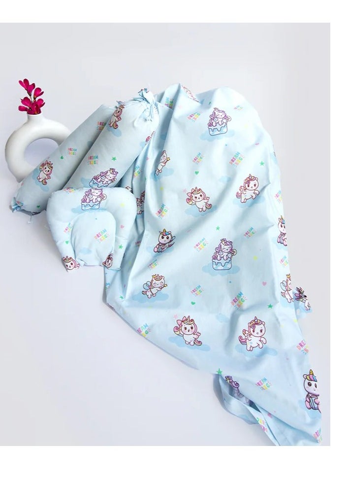 Yellow Doodle - Yellow Doodle Organic Bedding Gift Basket - Unicorn Dreams - Image 1