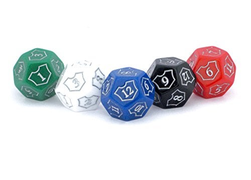 Hedral MTG D12 SpinDown Loyalty Counter Dice 5 Die Set by Hedral  Red White Black Green Blue  Magic The Gathering TCG CCG Planeswalker MultiColor - Image 1
