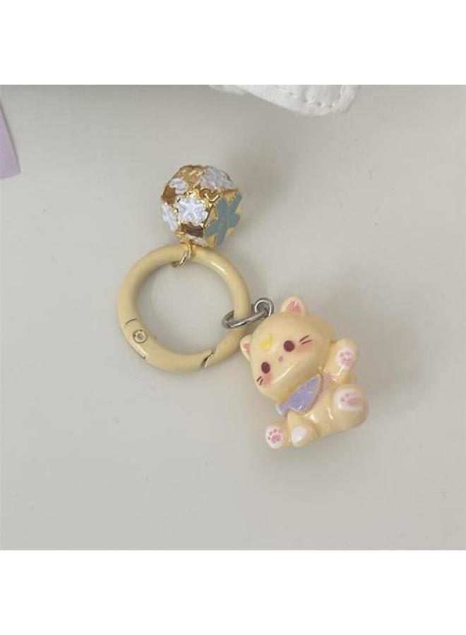 Three-dimensional Cute Bell Cat Keychain Student Bag Cute Pendant Girl Bag Accessories Girls' Gift