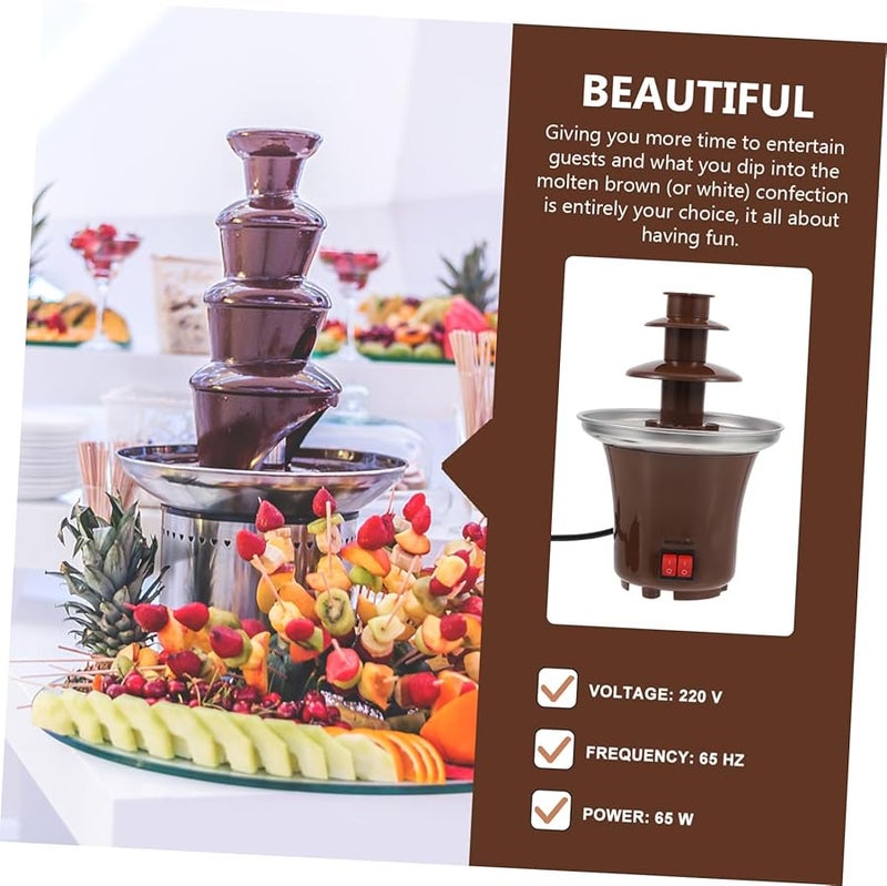 Stainless Steel Chocolate Fondue Machine Melting Fountain for Home Use - Image 5