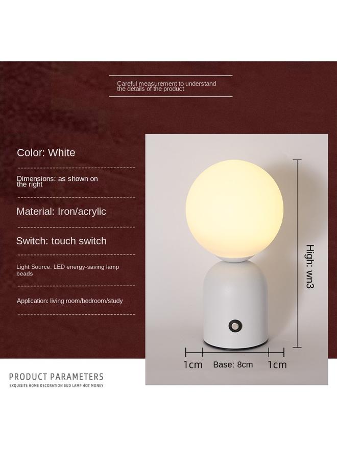 Bluejw New Round Ball Table Lamp Charging USB Night Light Bedside Table LED Table Lamp Stepless Touch Atmosphere Lamp - Image 1