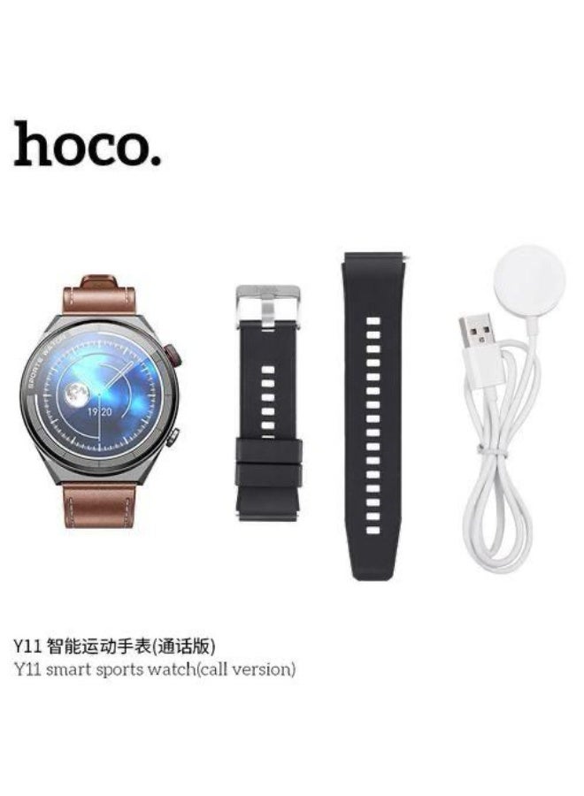 Hoco Y11 Smart Watch with 1.5" AMOLED Display, Black, Fitness and Health Tracking Smartwatch, Bluetooth Calling - Image 1