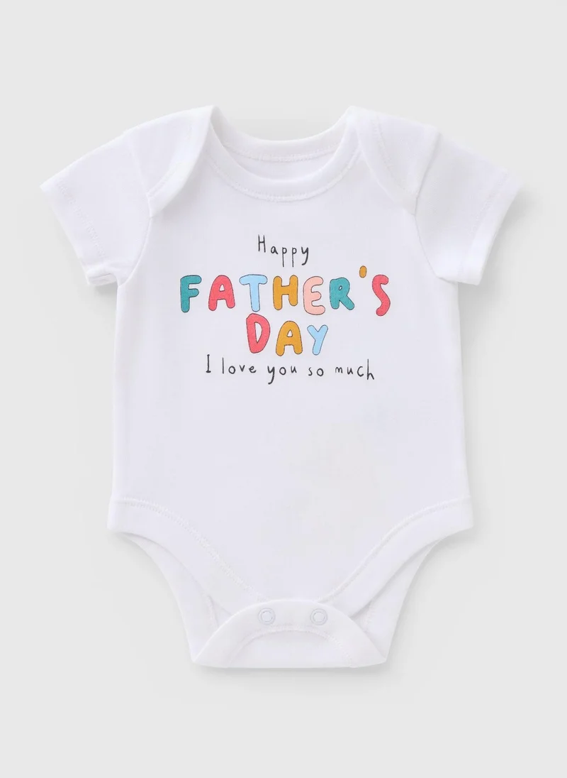 Matalan Baby White Fathers Day Bodysuit