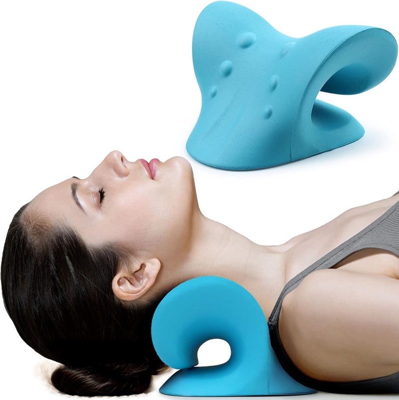 Cervical Traction Device for Neck Pain Relief - Blue