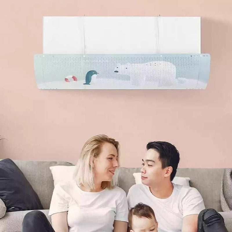 Air Conditioner Deflector for Sleeping, Adjustable AC Air Flow Redirector Cover, Anti Direct Cold Air Shield, Elegant Wall Style Vent Deflector for Even Cooling in Bedroom Home Office (Two packs) - Image 5