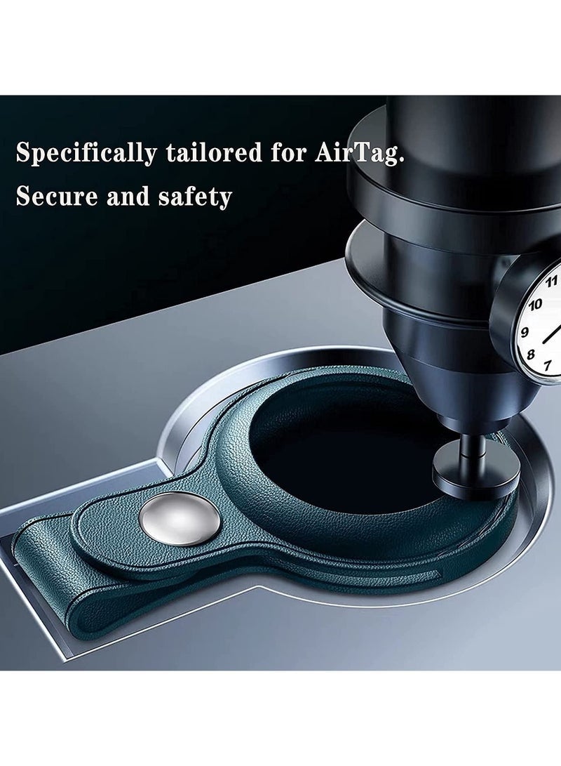 4 Pack AirTag Keychain Holder Case – PU Leather Protective Cover with Key Ring Compatible with Apple AirTags for Keys, Bags, Kids, Pets, and More (Multi-Color) - Image 4