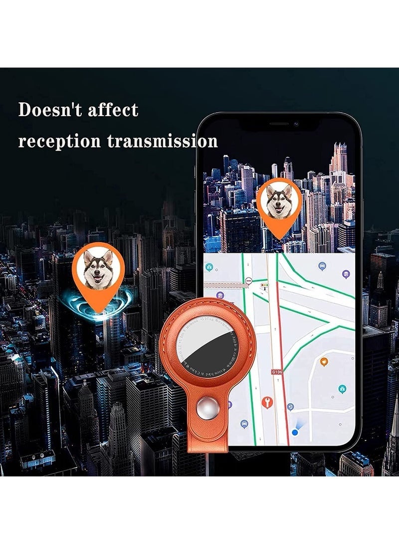 4 Pack AirTag Keychain Holder Case – PU Leather Protective Cover with Key Ring Compatible with Apple AirTags for Keys, Bags, Kids, Pets, and More (Multi-Color) - Image 3