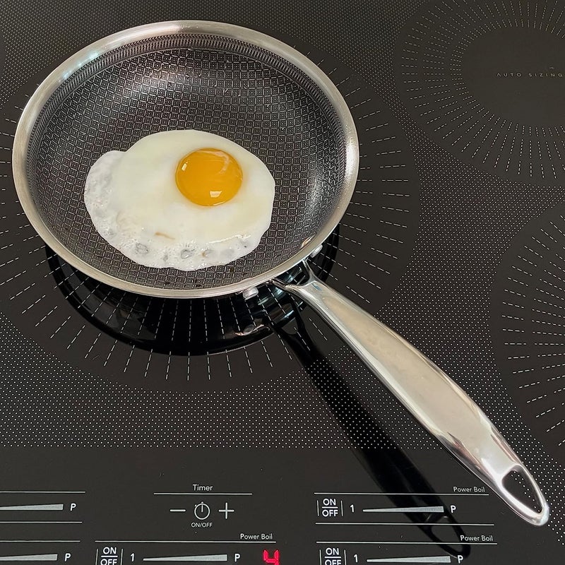KIRFIZ kirfiz Frying Pan with OvenSafe Lid Anti Scratch Kitchen Home Essentials for Sauting Roasting Broiling 28cm Aluminium StainlessSteel Skillet German NonStick Shield Technology - Image 5