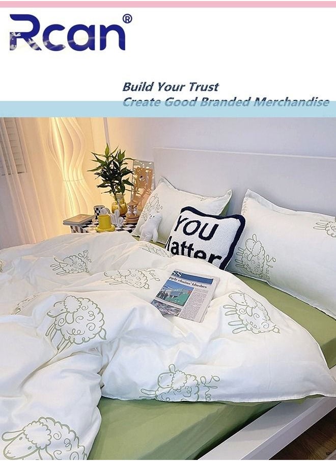 Rcan 3 Piece School Season Duvet Cover Set College Style Kids Bedding Quilt Cover Sheet Pillow Covers for Dormitory Single Bed Children's Bed for Boys Girls 150x200cm/ 59x78in  - Image 2