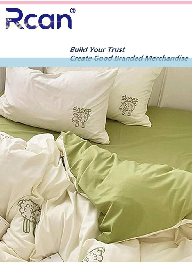 Rcan 3 Piece School Season Duvet Cover Set College Style Kids Bedding Quilt Cover Sheet Pillow Covers for Dormitory Single Bed Children's Bed for Boys Girls 150x200cm/ 59x78in  - Image 5