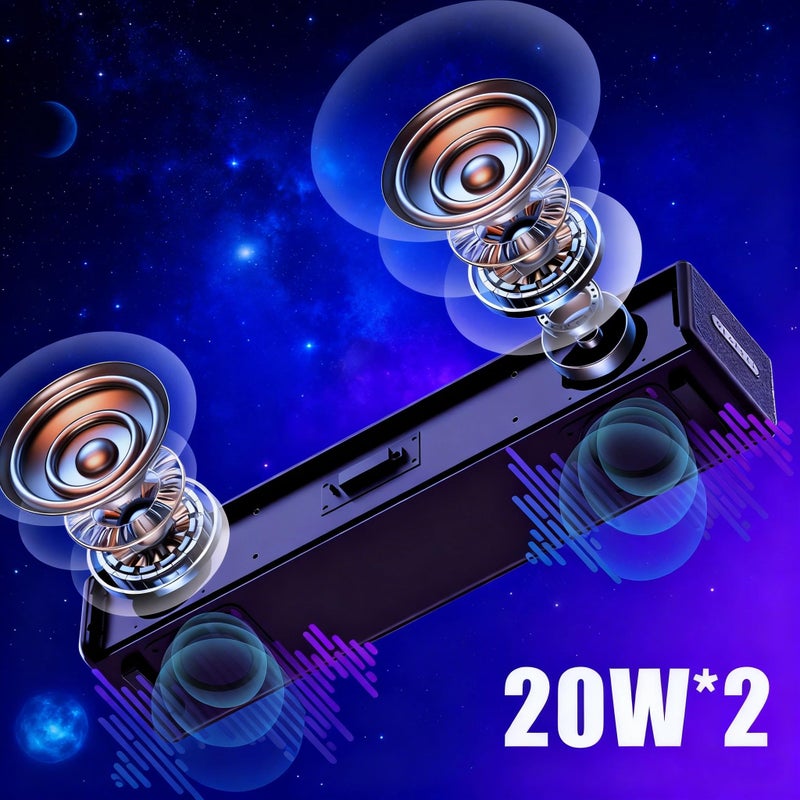 GEOYEAO TV Speaker, 2.1 CH Soundbar with Subwoofer, 200W Dolby Digital Sound Bar for TV, Home Theater Audio System with HDMI eARC, Bluetooth, Remote Control, Surround Sound for Smart TV, Projector, Gaming - Image 3