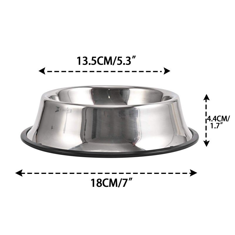 Juqiboom 2Packs Stainless Steel Dog Bowl with Anti-Skid Rubber Base for Small/Medium/Large Pet, Perfect Dish, Pets Feeder and Water Choice Puppy Cat Kitten (8oz) - Image 2