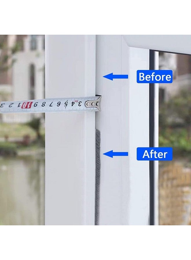 Nexllent 10 Meters Soundproof Window Sealing Strips, Windproof Dustproof Door Window Frame Seal Self Adhesive Brush Strip, Sliding Window Seal, Window Door Seal, Sliding Door Seal Strip(Grey) - Image 5