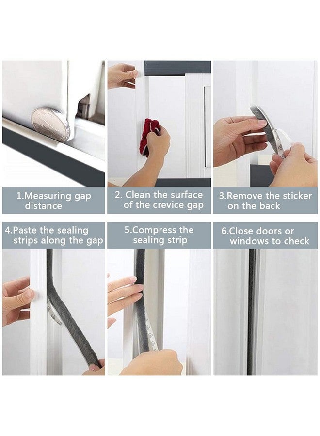 Nexllent 10 Meters Soundproof Window Sealing Strips, Windproof Dustproof Door Window Frame Seal Self Adhesive Brush Strip, Sliding Window Seal, Window Door Seal, Sliding Door Seal Strip(Grey) - Image 4