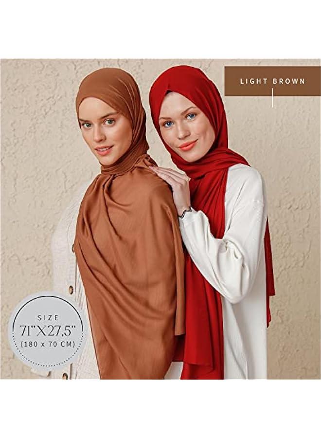 Arabest Light Brown Chiffon Hijab Scarf for Women - Muslim Headscarf Fashion Shawl - Image 3