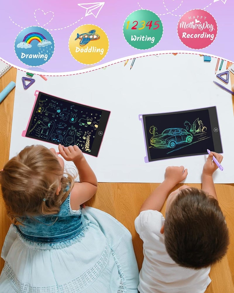 TECJOE 2 Pack LCD Writing Tablet, 8.5 Inch Colorful Doodle Board Drawing Tablet for Kids, Kids Travel Games Activity Learning Toys Birthday Gifts for 3 4 5 6 Year Old Boys and Girls Toddlers - Image 4